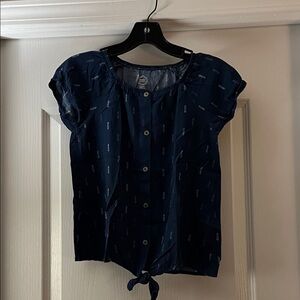 Wonder Nation Dark Blue Button-Up Blouse